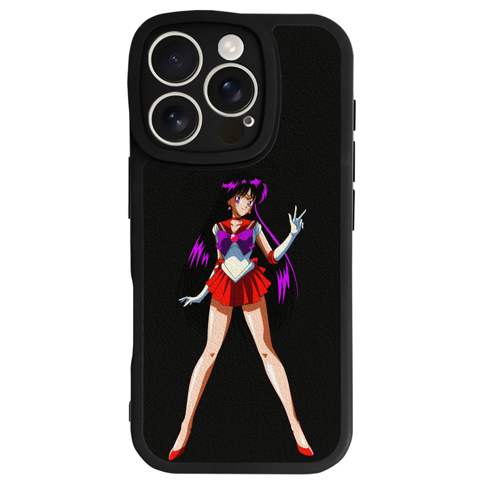 （画像用） 美少女戦士セーラームーン 火野レイ ひの レイ Sailor Moon Hino Rei （セーラーマーズ,Sailor Mars） 【iPhone 16シリーズ対応】シリコンスマホケース（レザー調） 材質：シリコン